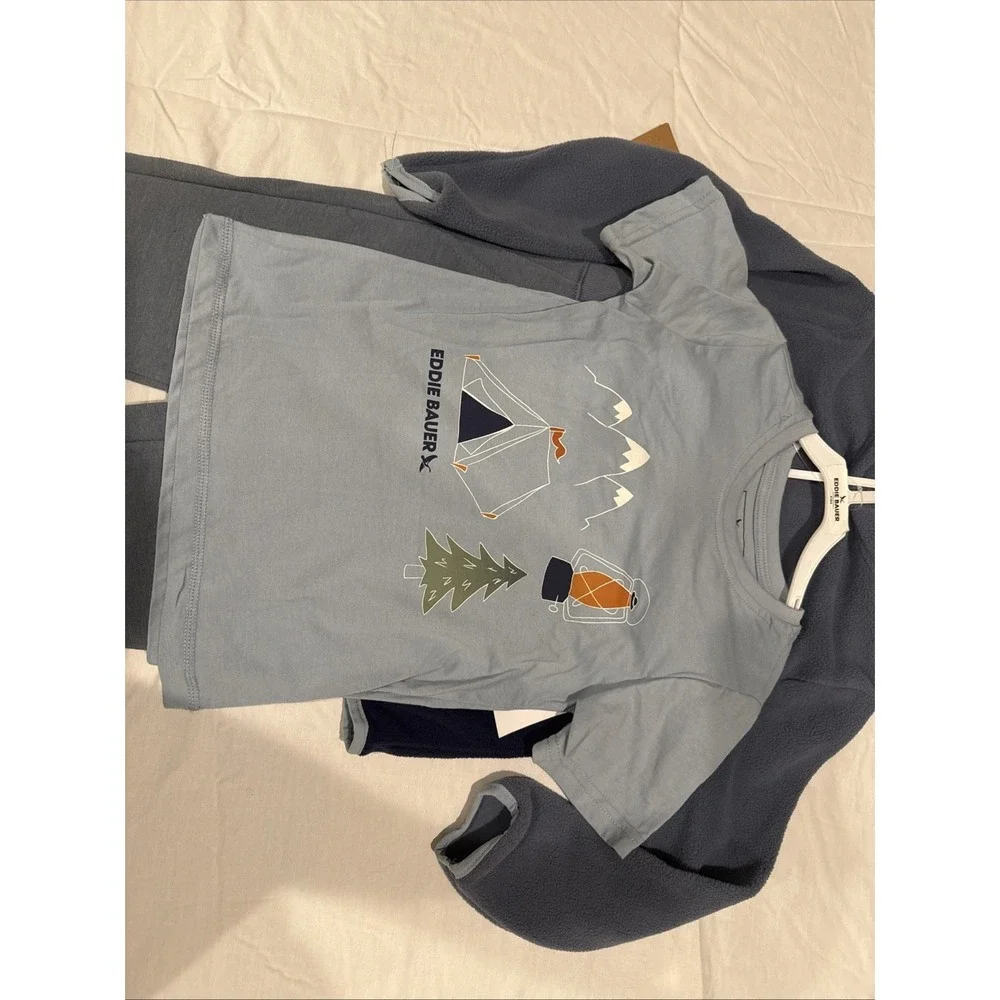 NWT Eddie Bauer 3 Piece Set Boys Size 6 Jacket, Pants And Tshirt Coastal Blue